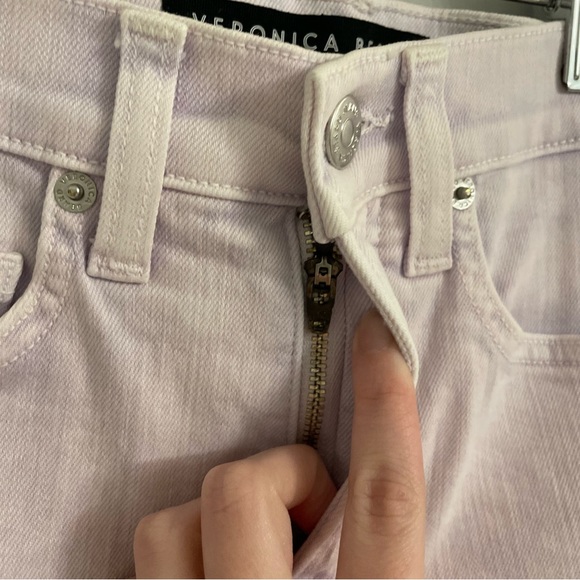 Veronica Beard Carly High-Rise Kick Flare Jeans Lavender Purple - Picture 6 of 9